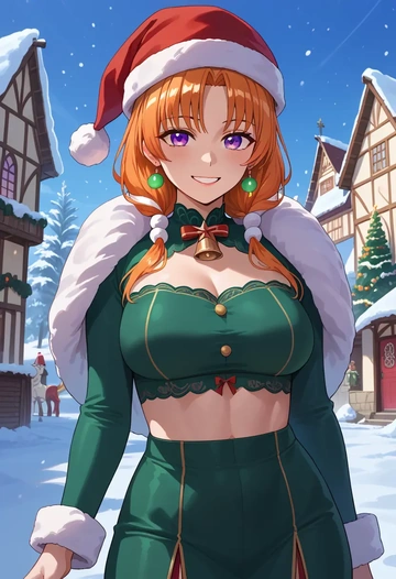 hololive,takanashi_kiara,Christmas,dress  - AI generated anime art