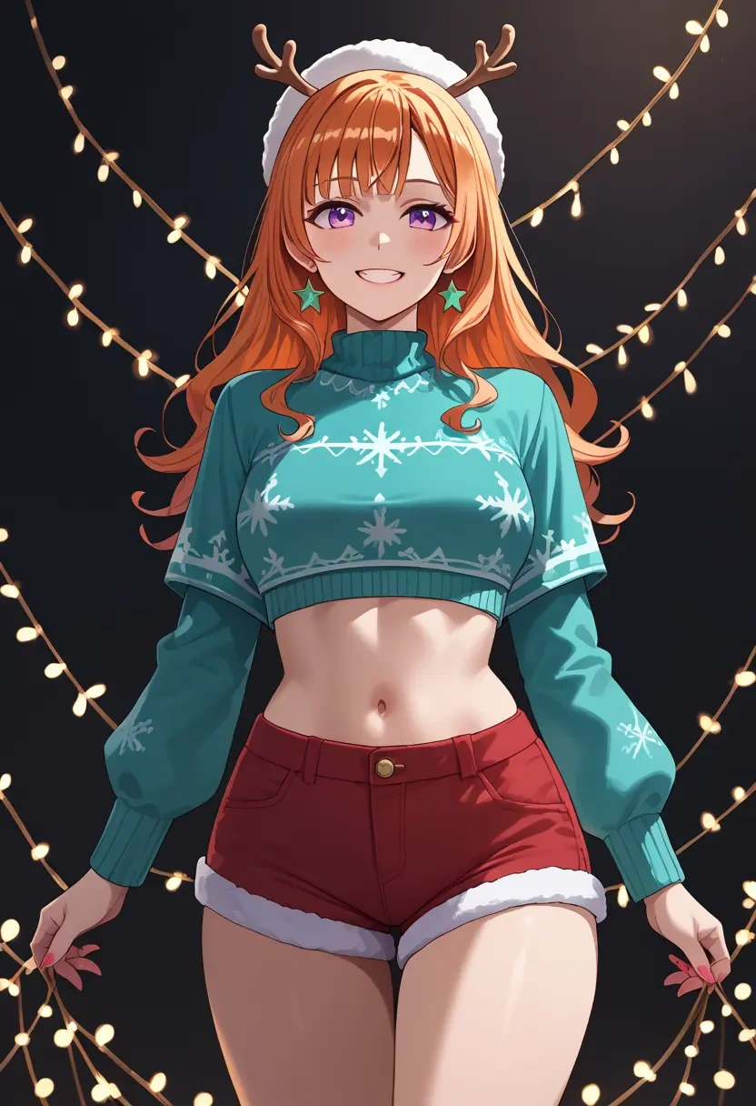 hololive,takanashi_kiara,Christmas,red velvet shorts  - 