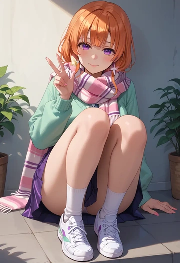 hololive,takanashi_kiara,spring,student uniform,knit sweater  - AI generated anime art