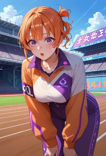 hololive,takanashi_kiara,patchwork graffiti top,dolphin shorts  - AI generated anime art