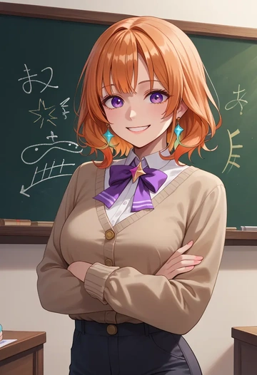 hololive,takanashi_kiara,teacher, sweater  - AI generated anime art