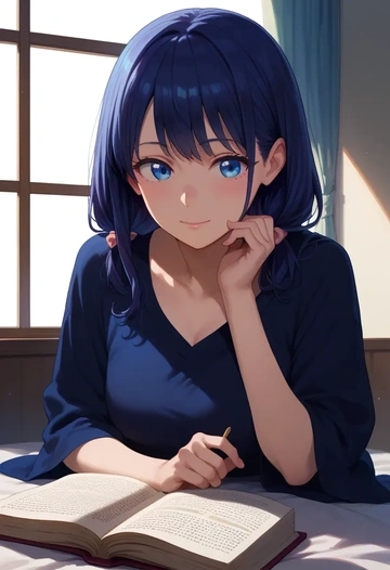 chuunibyou_demo_koi_ga_shitai,takanashi_rikka,pajamas  - AI generated anime art