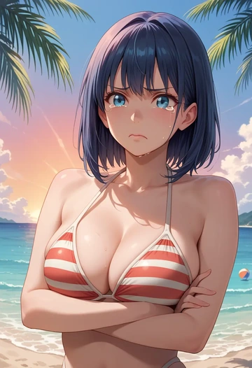 chuunibyou_demo_koi_ga_shitai,takanashi_rikka,bikini  - AI generated anime art