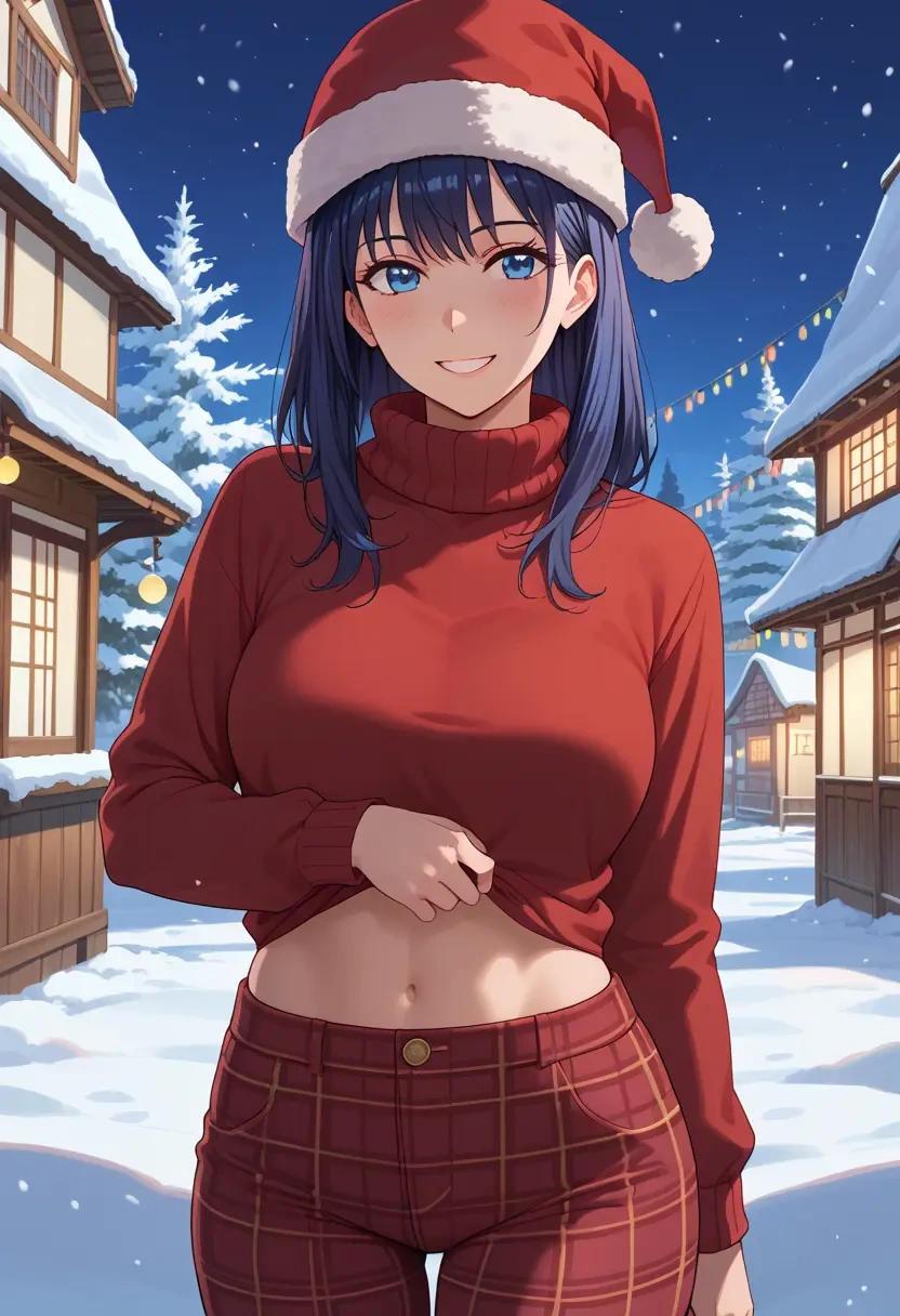 chuunibyou_demo_koi_ga_shitai,takanashi_rikka,Christmas,plaid trousers  - 