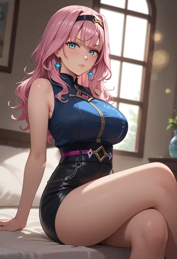 hololive,takane_lui,leather,shorts  - AI generated anime art