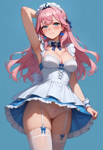 hololive,takane_lui,maid, sexy, stockings,panties  - AI generated anime art