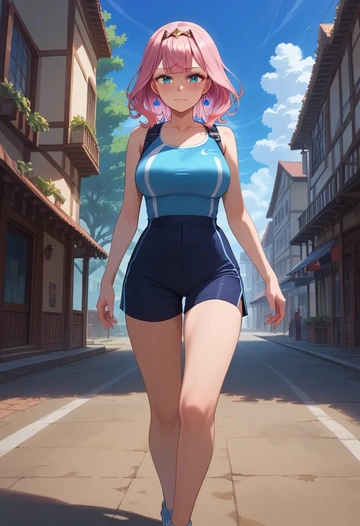 hololive,takane_lui,athletic,shorts,sexy  - AI generated anime art