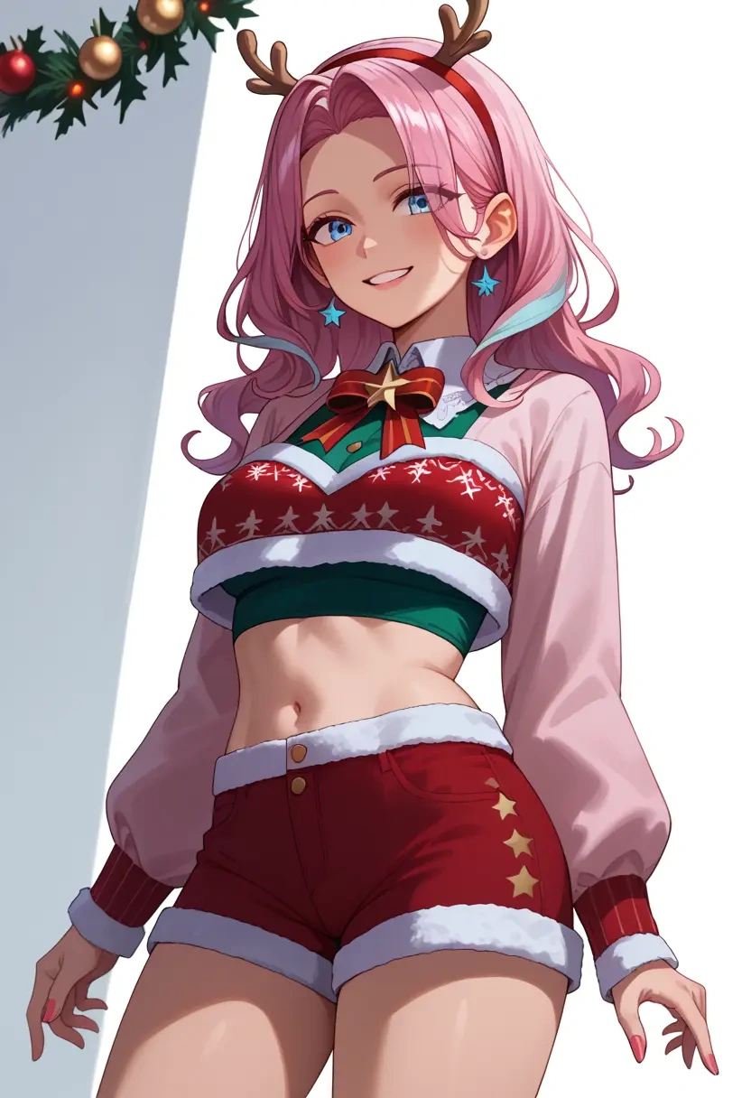 hololive,takane_lui,Christmas,red velvet shorts  - 