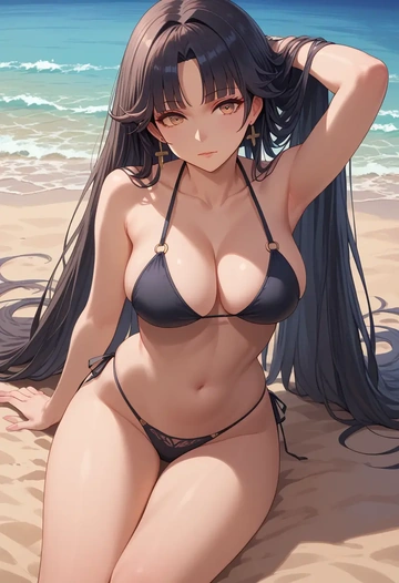 azur_lane,takao_(azur_lane),black bikini  - AI generated anime art