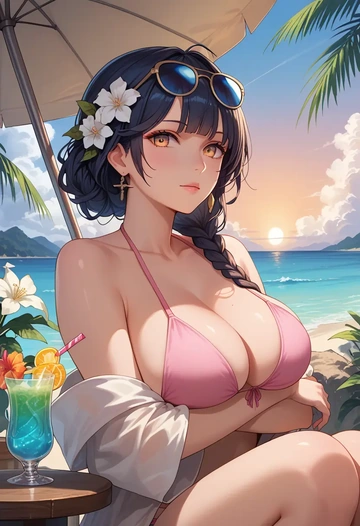 azur_lane,takao_(azur_lane),bikini  - AI generated anime art