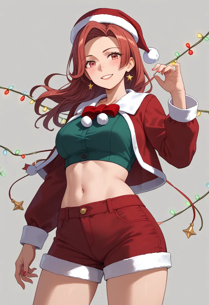 kantai_collection,takao_(kancolle),Christmas,red velvet shorts  - 