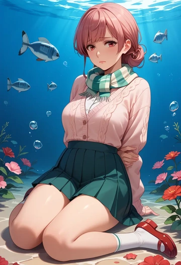 kantai_collection,takao_(kancolle),spring,student uniform,light cardigan  - AI generated anime art