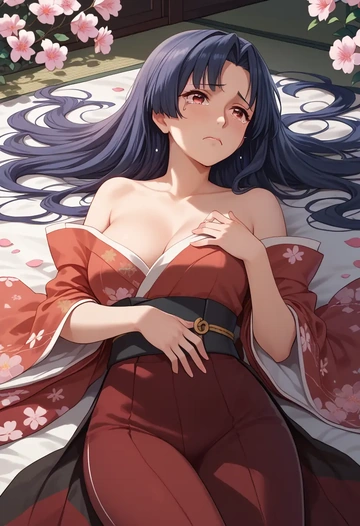 kantai_collection,takao_(kancolle),kimono,silk,wide-leg trousers  - AI generated anime art