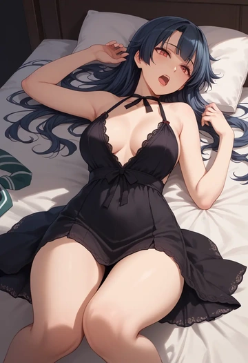 kantai_collection,takao_(kancolle),nightdress  - AI generated anime art