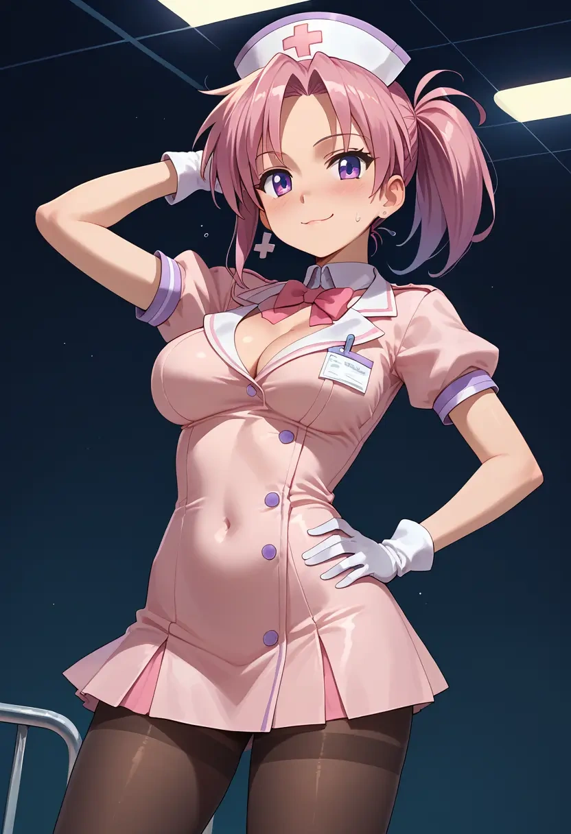 lucky_star,takara_miyuki,nurse, pantyhose,mini skirt  - 