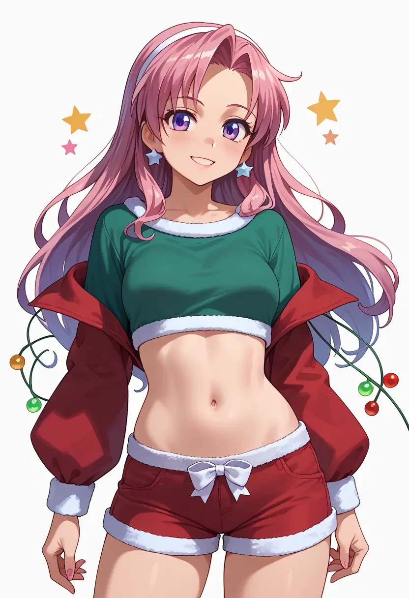 lucky_star,takara_miyuki,Christmas,red velvet shorts  - 