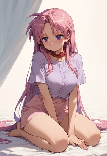 lucky_star,takara_miyuki,polo shirt,tennis skirt  - AI generated anime art