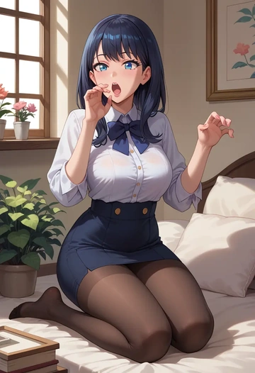 gridman_universe,takarada_rikka,shorts, pantyhose  - AI generated anime art