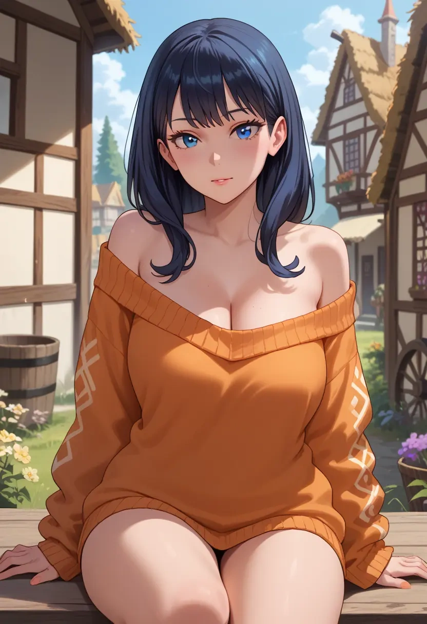 gridman_universe,takarada_rikka,orange,sweater  - 