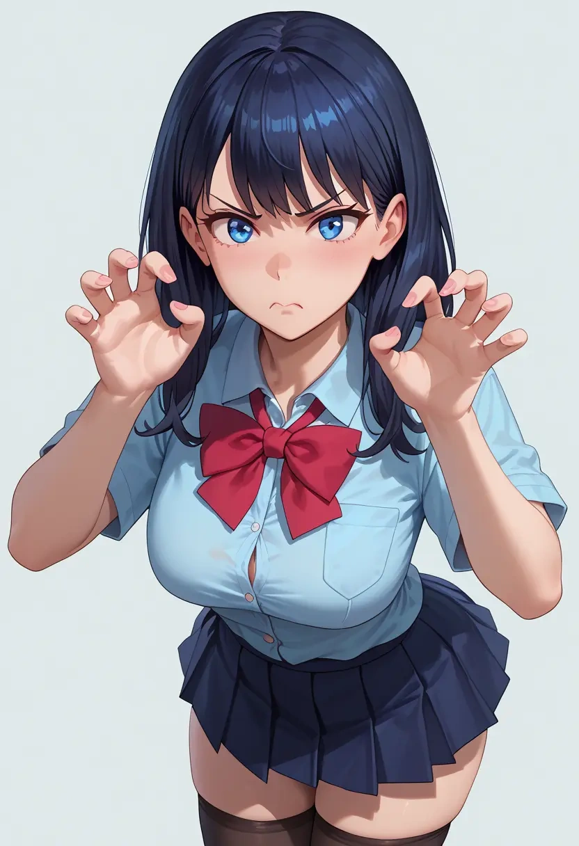 gridman_universe,takarada_rikka,jk uniform, stockings  - 