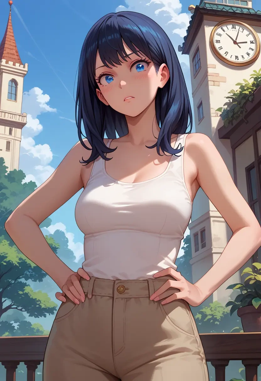 gridman_universe,takarada_rikka,abstract print tank,dolphin shorts  - 