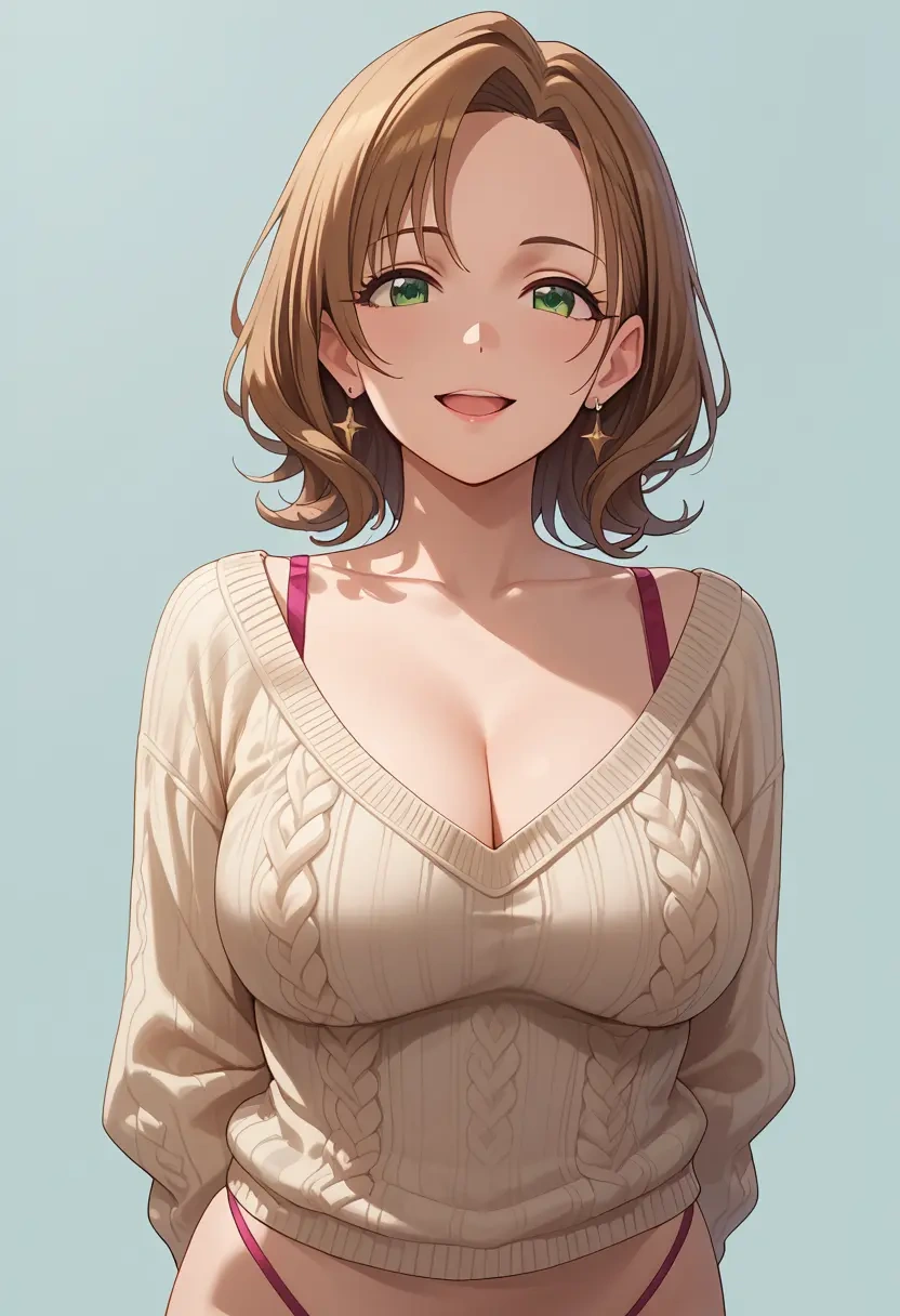 idolmaster,takatsuki_yayoi,thong,sweater,sexy  - 