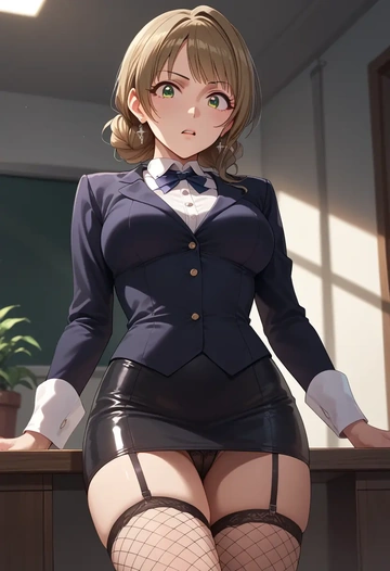 idolmaster,takatsuki_yayoi,secretary,stockings,sexy, panties  - AI generated anime art