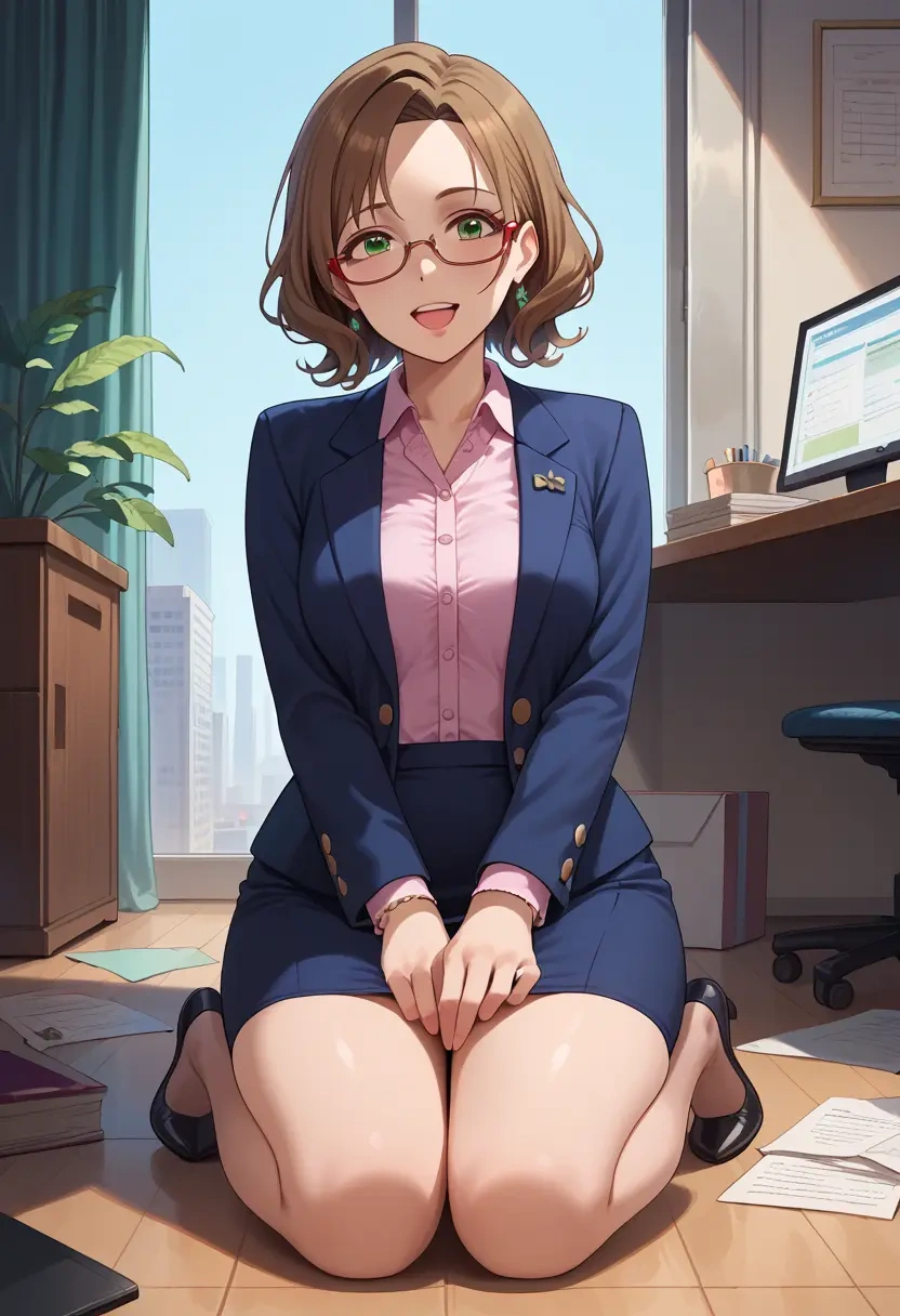 idolmaster,takatsuki_yayoi,OL, glasses,  - 