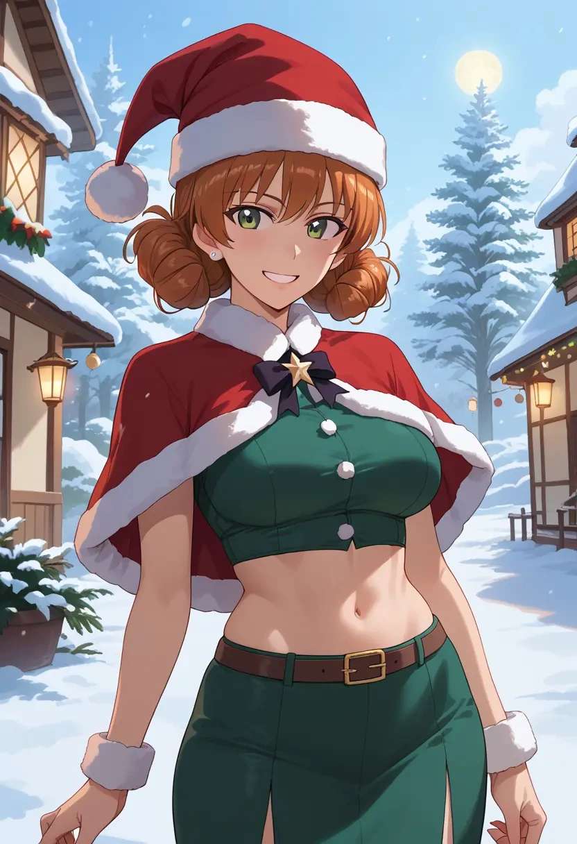 girls_und_panzer,takebe_saori,Christmas,dress  - 