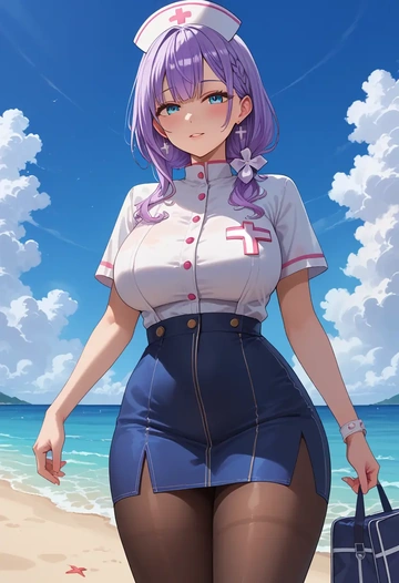 hololive,takodachi_(ninomae_ina'nis),nurse  - AI generated anime art