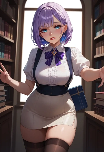 hololive,takodachi_(ninomae_ina'nis),secretary,stockings  - AI generated anime art