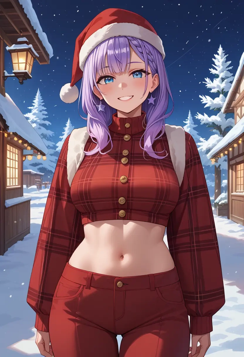 hololive,takodachi_(ninomae_ina'nis),Christmas,plaid trousers  - 