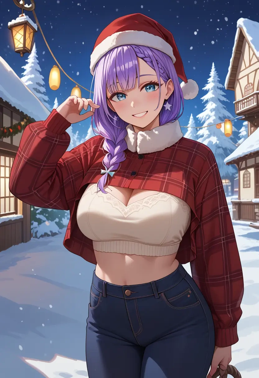 hololive,takodachi_(ninomae_ina'nis),Christmas,plaid trousers  - 