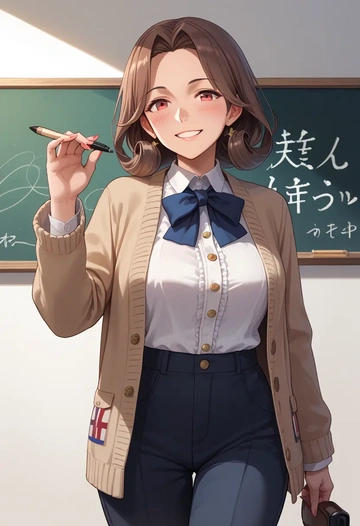 kantai_collection,tama_(kancolle),teacher, sweater  - AI generated anime art