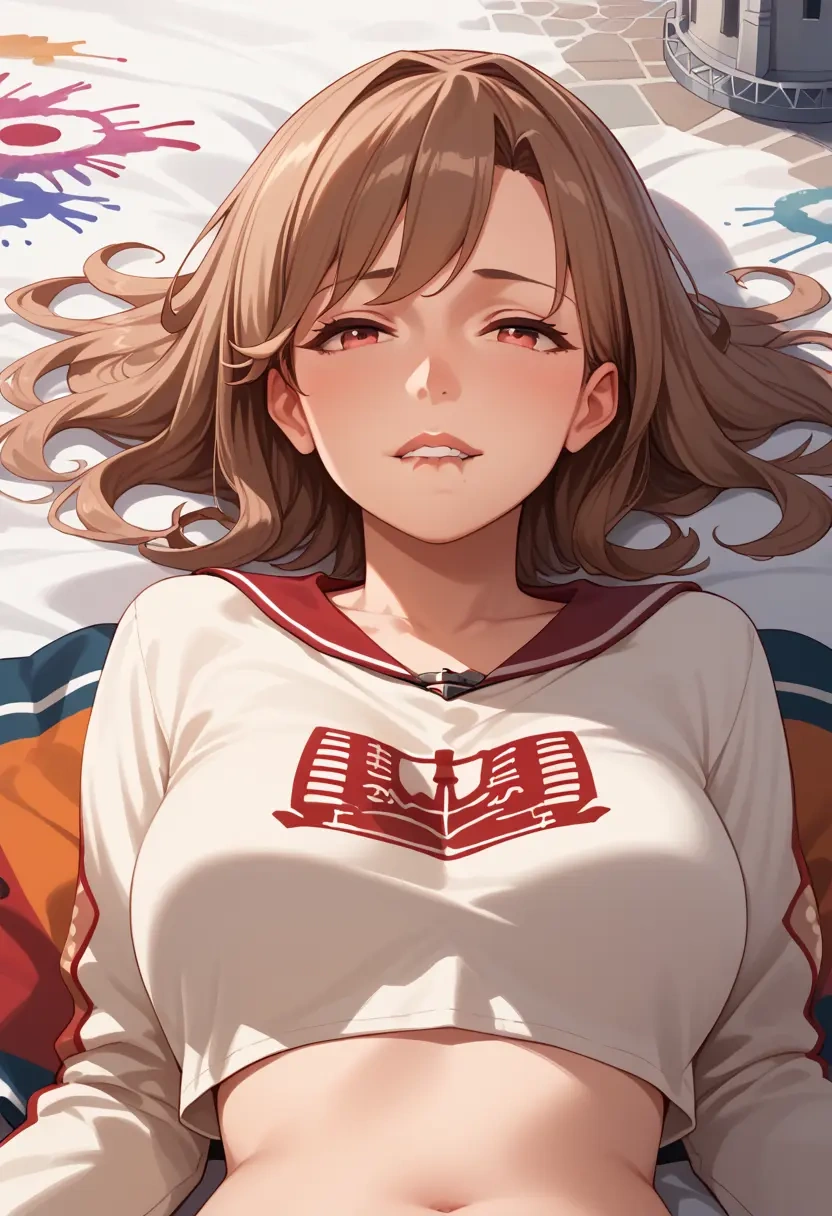 kantai_collection,tama_(kancolle),cropped graffiti sweatshirt,dolphin shorts  - 