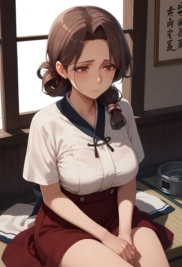 kantai_collection,tama_(kancolle),calligraphy print shirt,dolphin shorts  - AI generated anime art