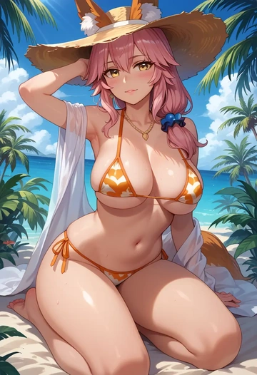 fate_(series),tamamo_(fate),tiny bikini,sexy  - AI generated anime art