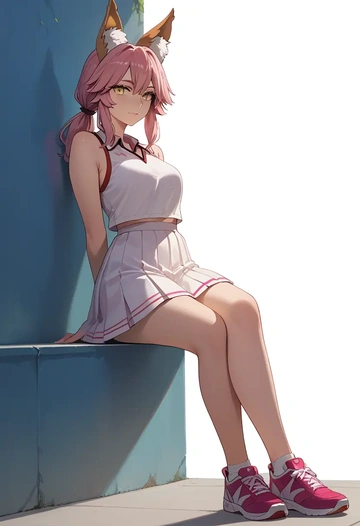 fate_(series),tamamo_(fate),tennis skirt  - AI generated anime art