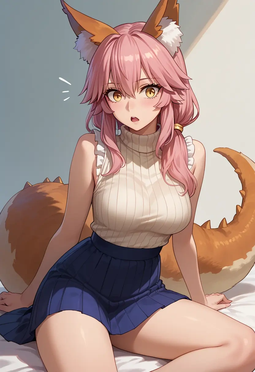 fate_(series),tamamo_cat_(fate),turtleneck,knit,maxi skirt  - 