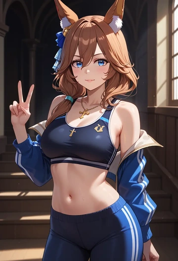 umamusume,tamamo_cross_(umamusume),athletic,track suit  - AI generated anime art