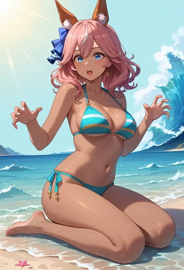 umamusume,tamamo_cross_(umamusume),bikini  - AI generated anime art