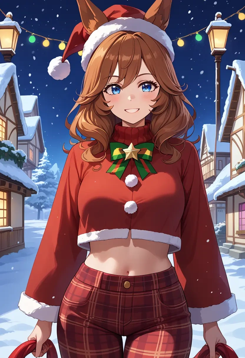 umamusume,tamamo_cross_(umamusume),Christmas,plaid trousers  - 