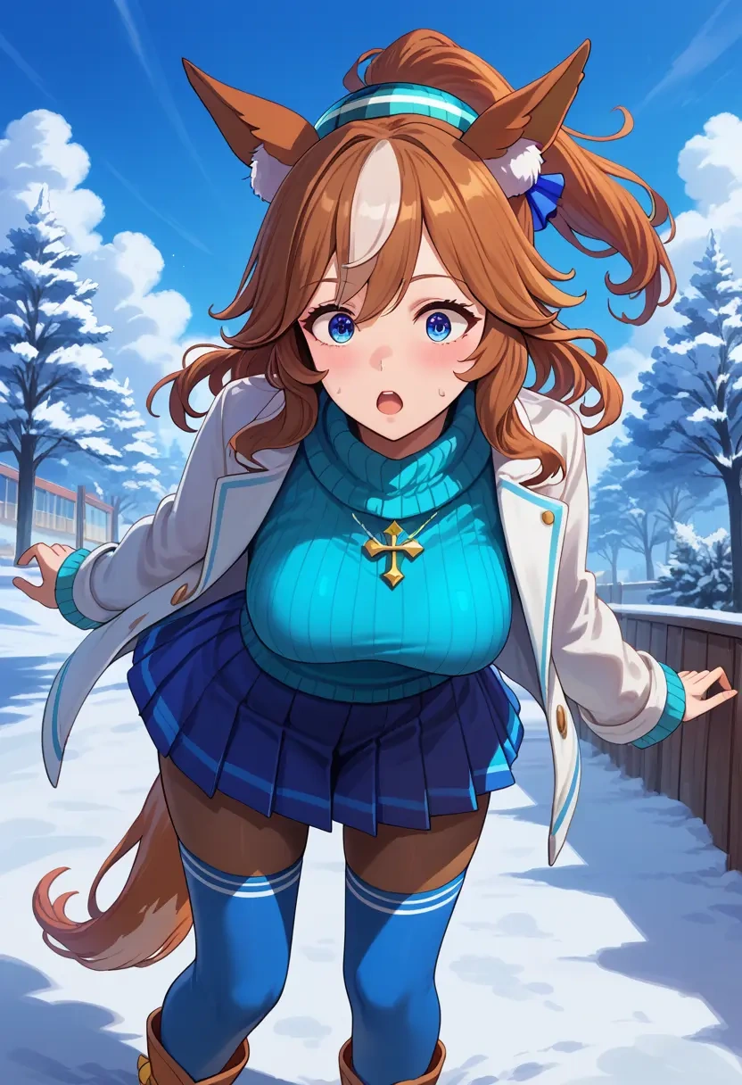 umamusume,tamamo_cross_(umamusume),winter,student uniform,puffer jacket  - 