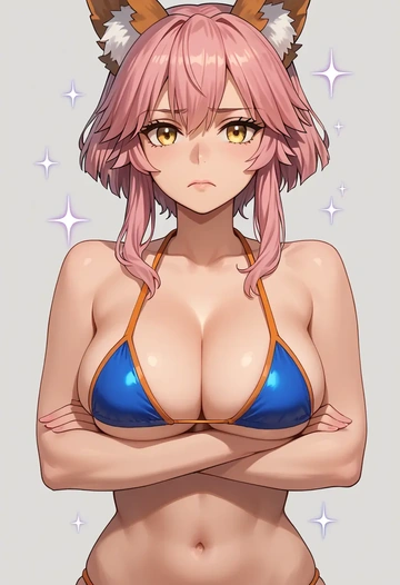 fate_(series),tamamo_no_mae_(fate_extra),bikini  - AI generated anime art