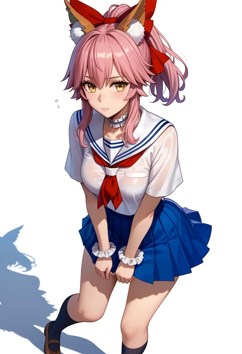 fate_(series),tamamo_no_mae_(swimsuit_lancer)_(fate),sailor, uniform  - 