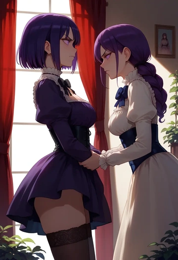 watashi_ga_motenai_no_wa_dou_kangaetemo_omaera_ga_warui,tamura_yuri,Victorian-era,stockings,sexy  - AI generated anime art