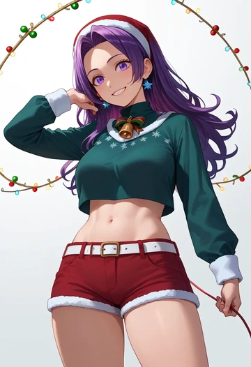 watashi_ga_motenai_no_wa_dou_kangaetemo_omaera_ga_warui,tamura_yuri,Christmas,red velvet shorts  - AI generated anime art