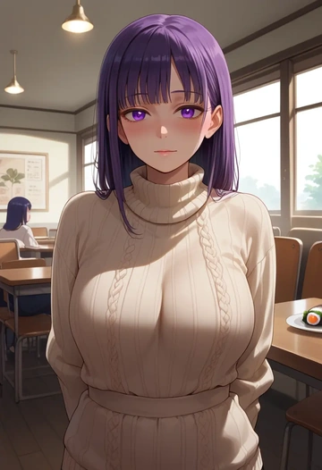 watashi_ga_motenai_no_wa_dou_kangaetemo_omaera_ga_warui,tamura_yuri,sweater  - AI generated anime art