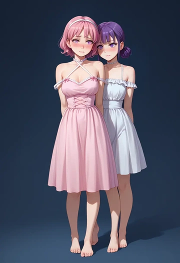 watashi_ga_motenai_no_wa_dou_kangaetemo_omaera_ga_warui,tamura_yuri,silk slip dress  - AI generated anime art