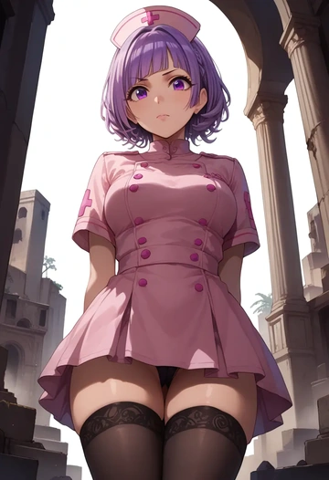 idolmaster,tanaka_mamimi,nurse pantyhose,mini skirt, sexy  - AI generated anime art